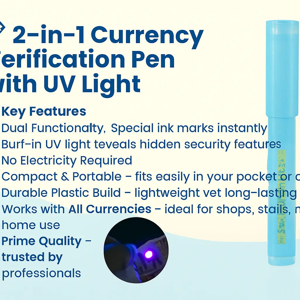 2 In 1 Note Checking Pen With UV Light